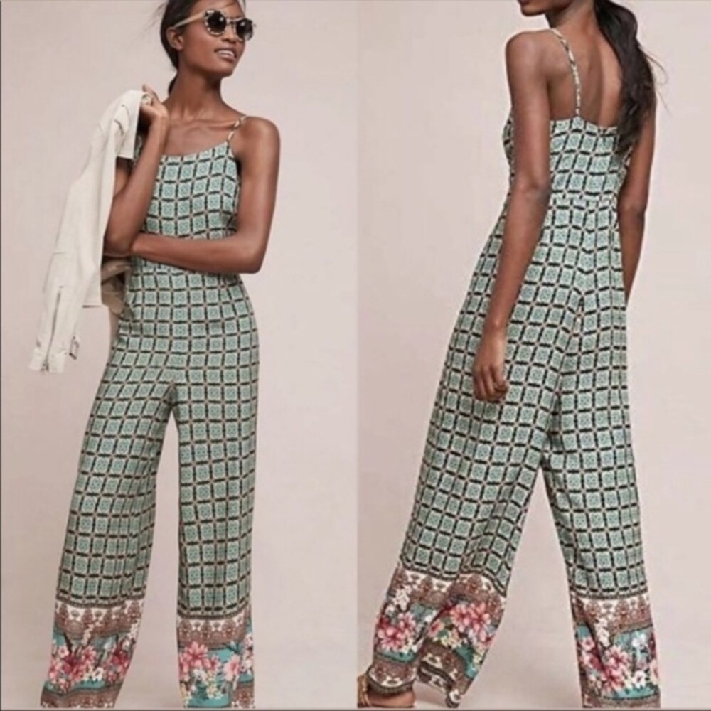 FARM Rio | Honolulu Green Floral Jumpsuit Sz XS